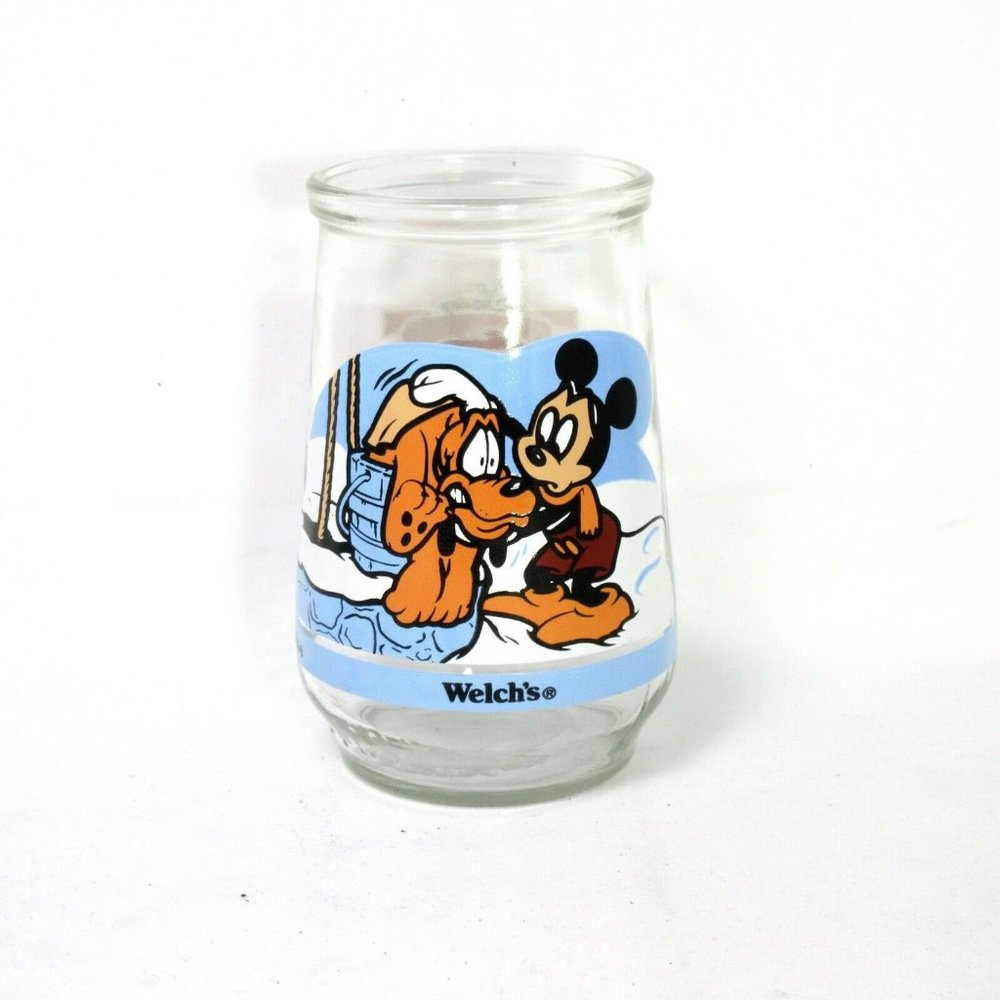 Disney 1998 The Spirit of Mickey A Friend in Need #1 Pluto Glass Jelly Jar Cup
